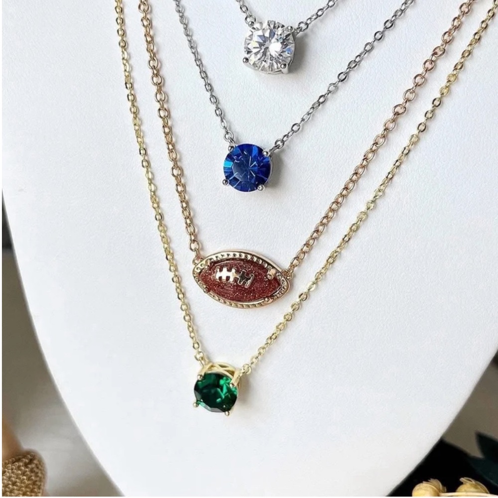 Park Lane 🏈 TOUCHDOWN Football Necklace KENDRA SCOTT Inspired Ball Game Gold